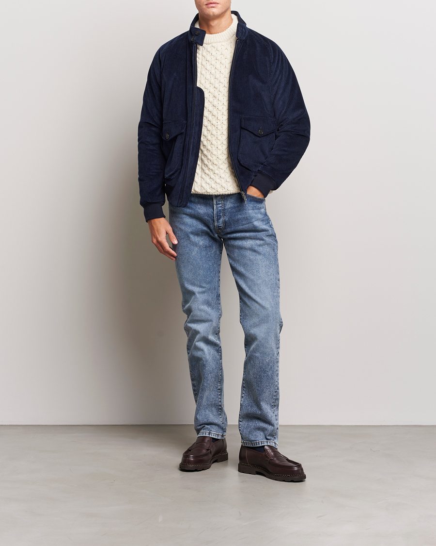 Herren | Jacken | Baracuta | G9 Pocket Padded Cord Harrington Jacket Navy