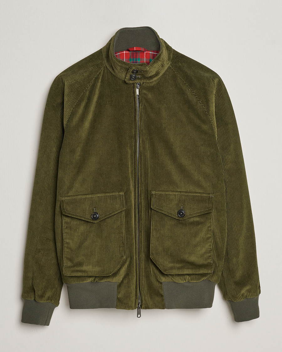 Herren | Jacken | Baracuta | G9 Pocket Padded Cord Harrington Jacket Olive
