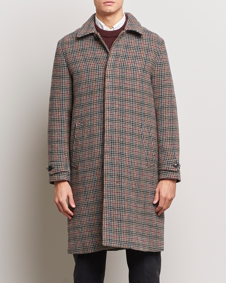 Herren | Jacken | Baracuta | Paul Houndstooth Wool Coat Grey