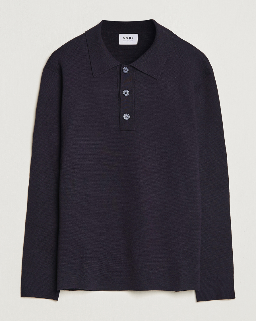 Herren | Pullover | NN07 | Harald Cotton/Modal Polo Navy Blue