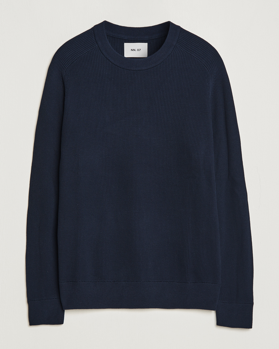 Herren | Pullover | NN07 | Kevin Cotton Knitted Sweater Navy Blue