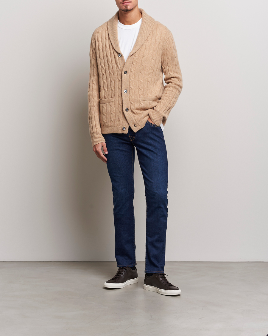 Herren | Jeans | Jacob Cohën | Nick Slim Fit Stretch Jeans Mid Blue