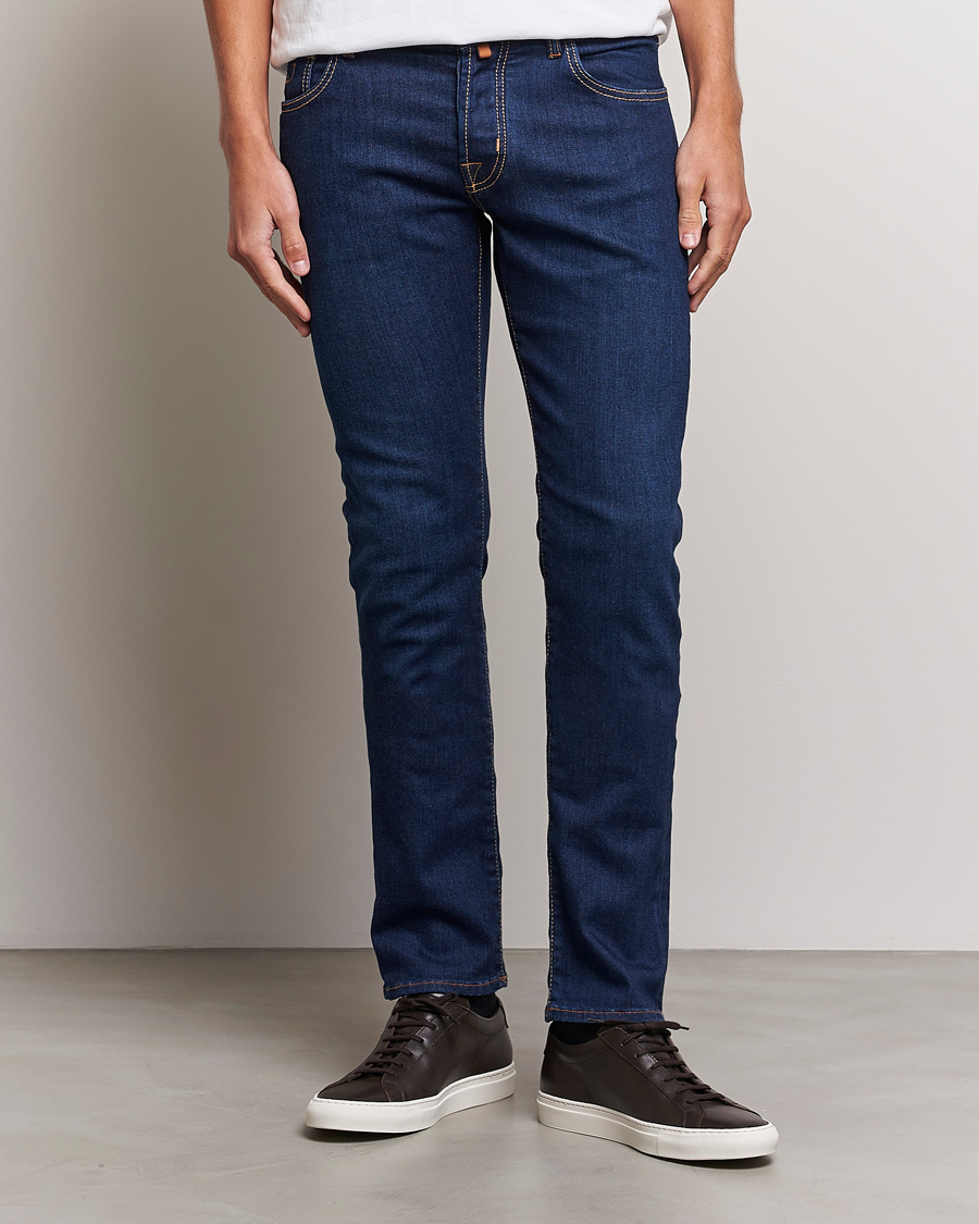 Herren | Jeans | Jacob Cohën | Nick Slim Fit Stretch Jeans Mid Blue