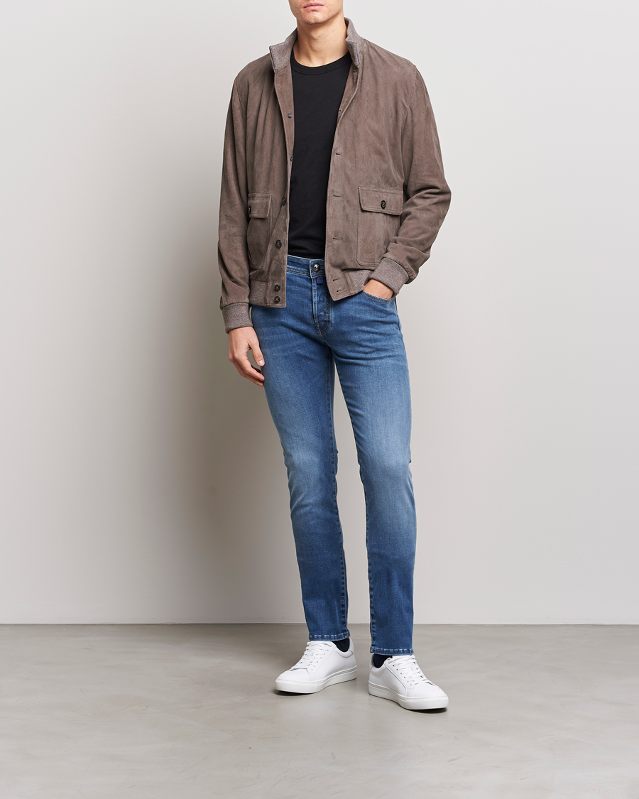 Herren | Jeans | Jacob Cohën | Nick Slim Fit Stretch Jeans Light Blue