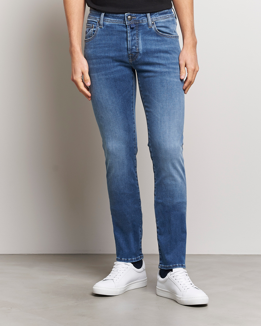 Herren | Jeans | Jacob Cohën | Nick Slim Fit Stretch Jeans Light Blue