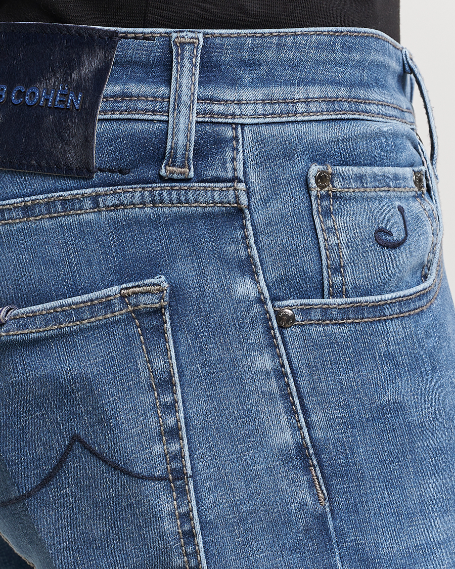 Herren | Jeans | Jacob Cohën | Nick Slim Fit Stretch Jeans Light Blue