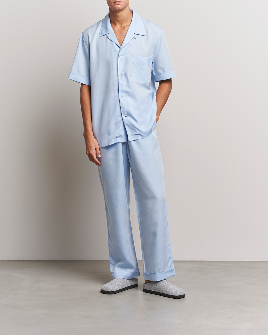 Herren | Schlafanzüge & Bademäntel | CDLP | Short Sleeve Pyjama Shirt Sky Blue