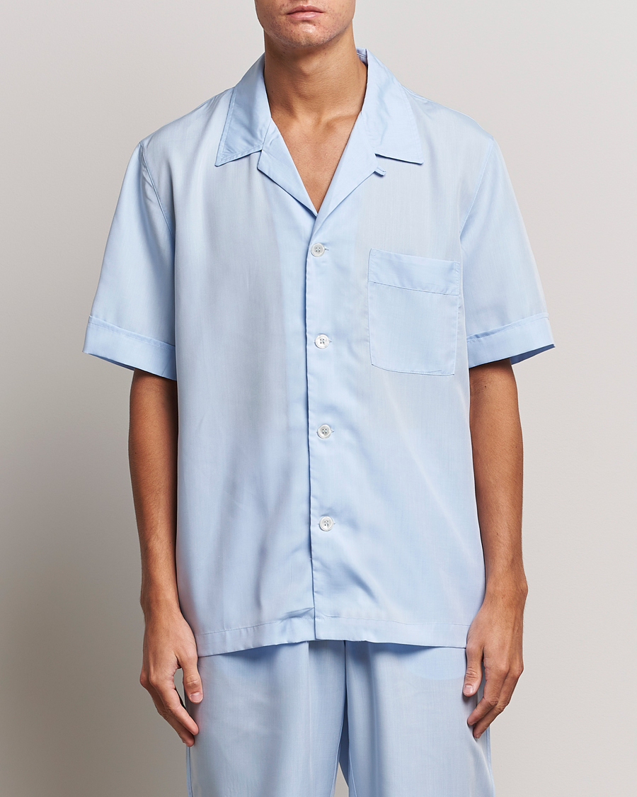 Herren | Schlafanzüge & Bademäntel | CDLP | Short Sleeve Pyjama Shirt Sky Blue