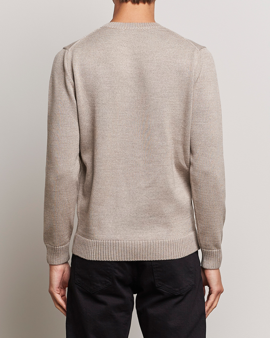 Herren | Pullover | Stenströms | Chunky Merino Crew Neck Beige