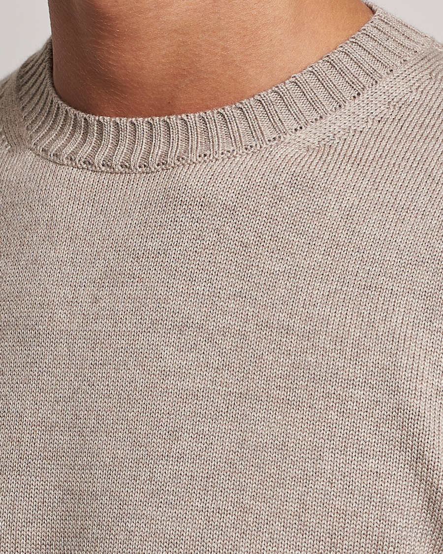 Herren | Pullover | Stenströms | Chunky Merino Crew Neck Beige
