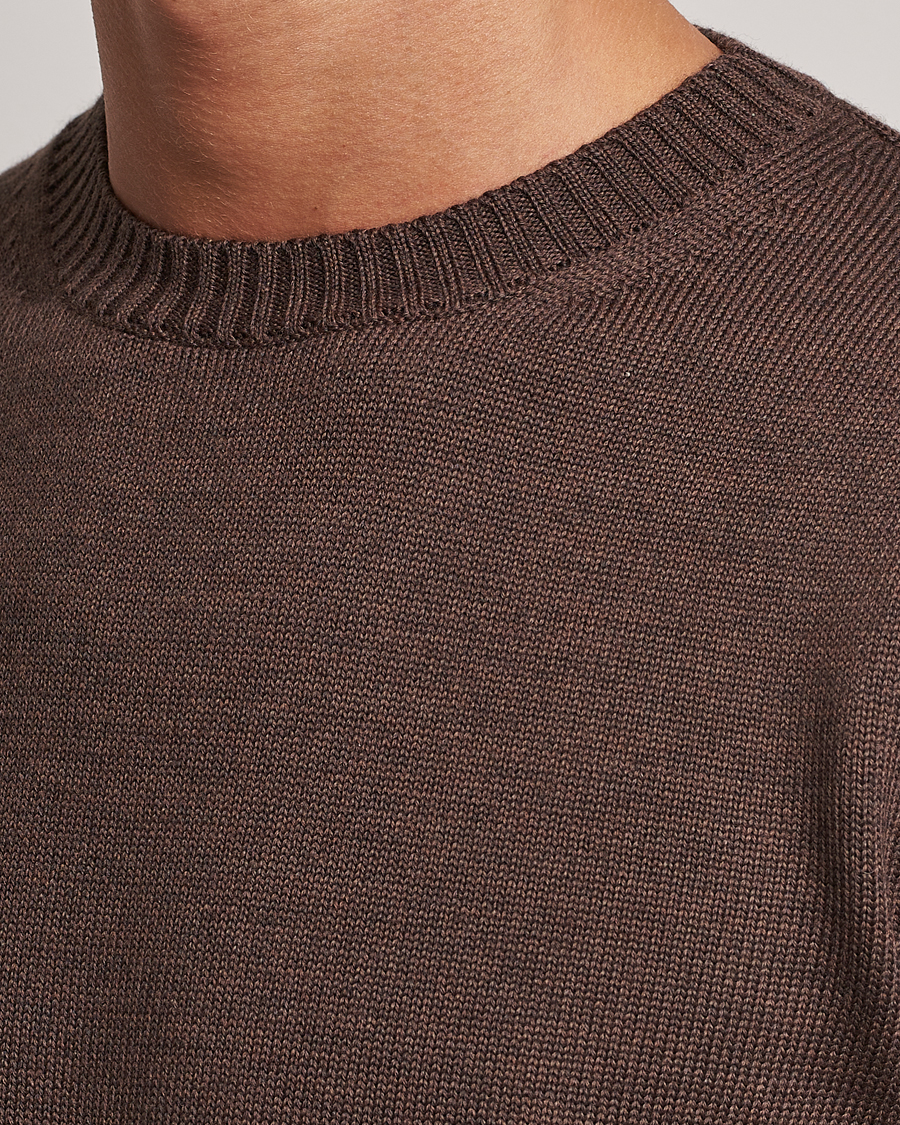 Herren | Pullover | Stenströms | Chunky Merino Crew Neck Brown