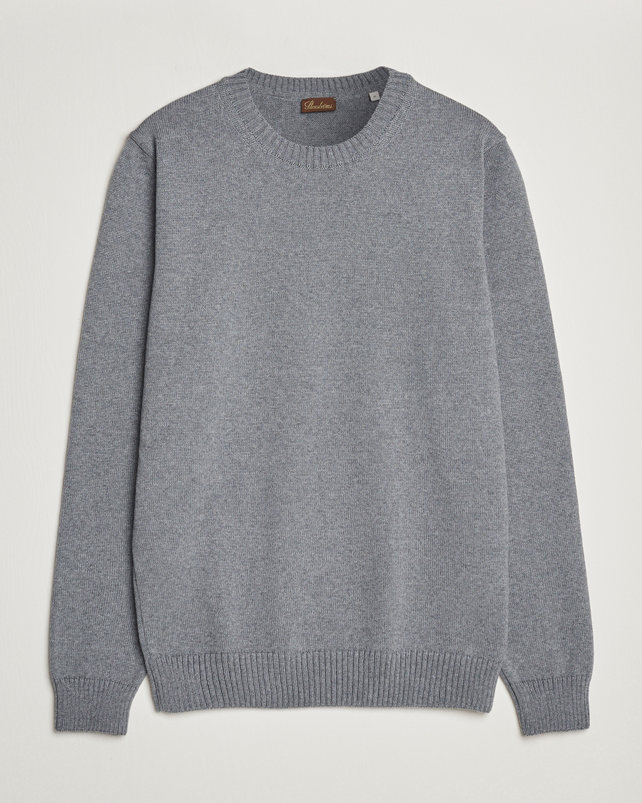 Herren | Pullover | Stenströms | Chunky Merino Crew Neck Grey