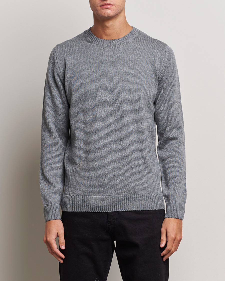 Herren | Pullover | Stenströms | Chunky Merino Crew Neck Grey