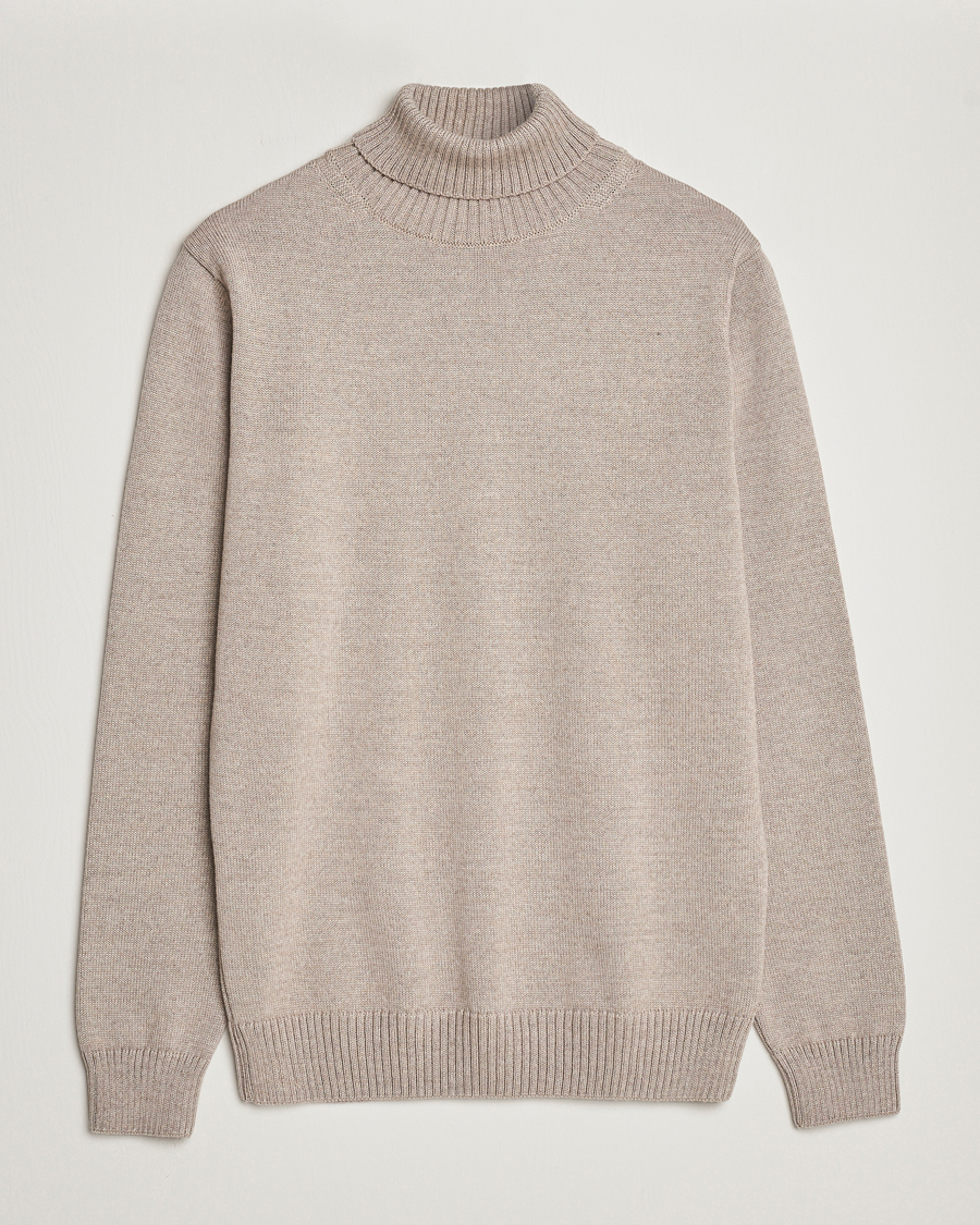 Herren | Pullover | Stenströms | Chunky Merino Rollneck Beige