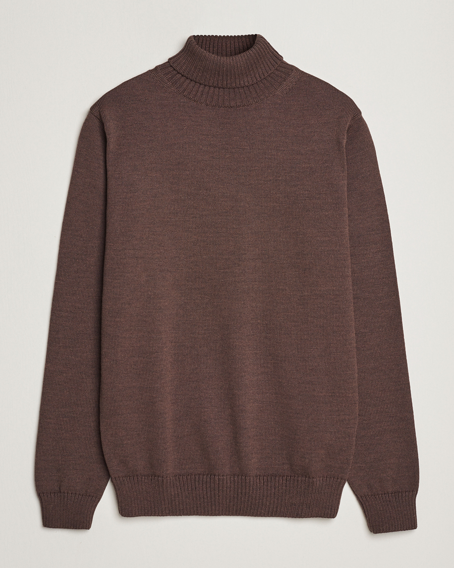 Herren | Pullover | Stenströms | Chunky Merino Rollneck Brown