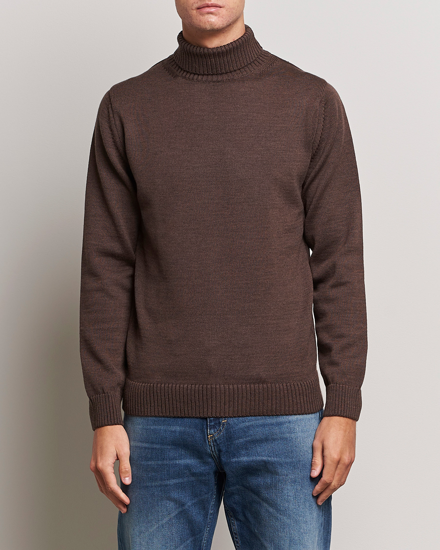 Herren | Pullover | Stenströms | Chunky Merino Rollneck Brown