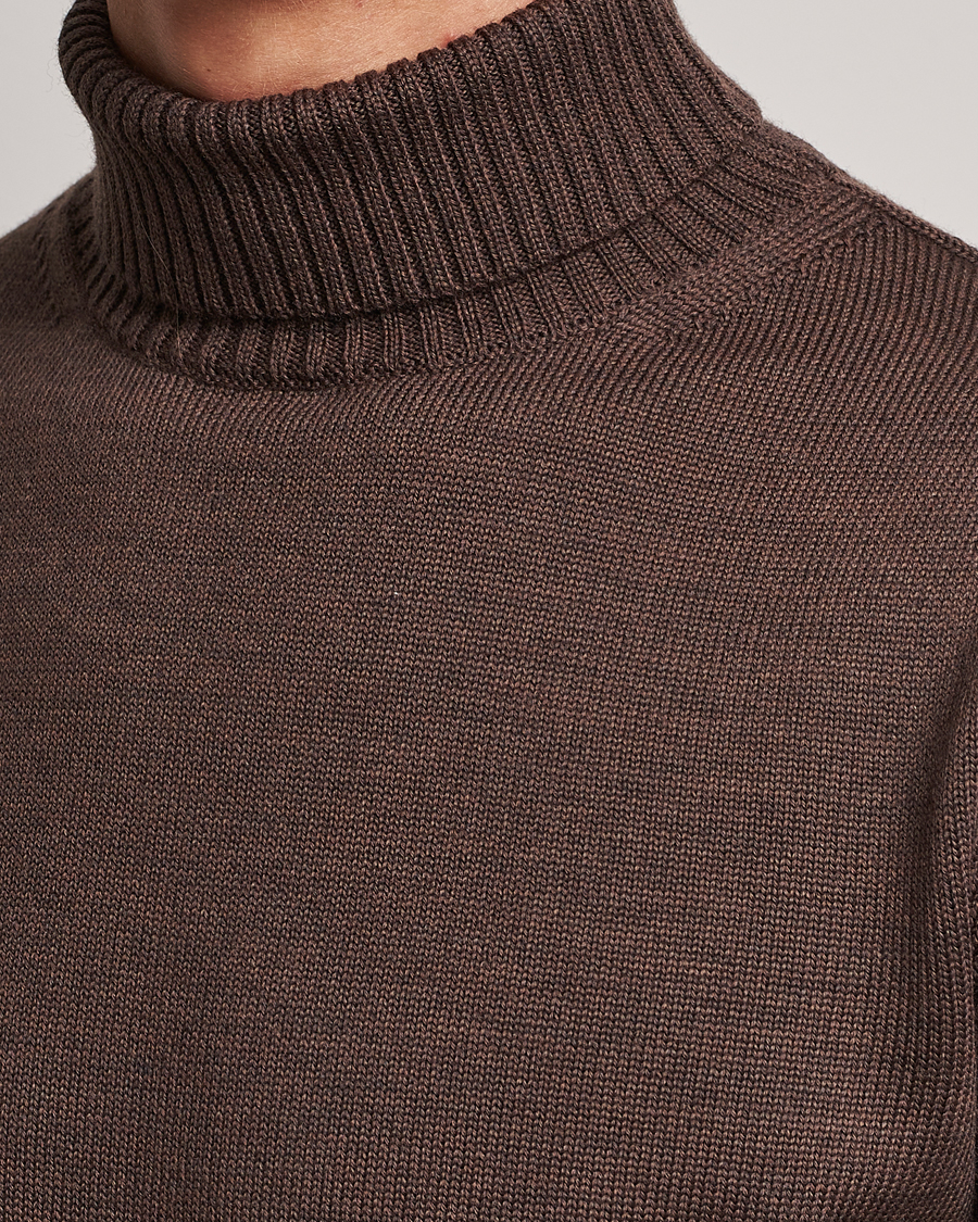 Herren | Pullover | Stenströms | Chunky Merino Rollneck Brown