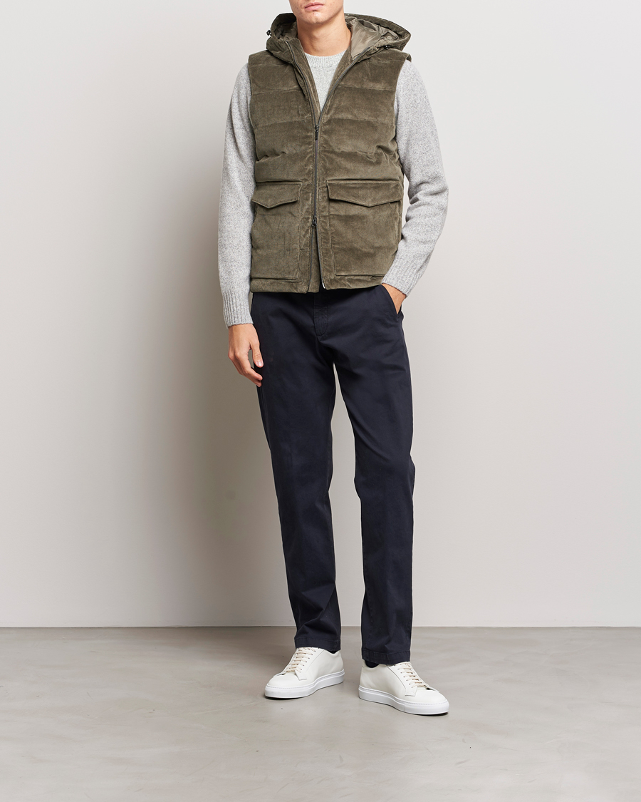 Herren | Jacken | Stenströms | Hooded Corduroy Vest Brown
