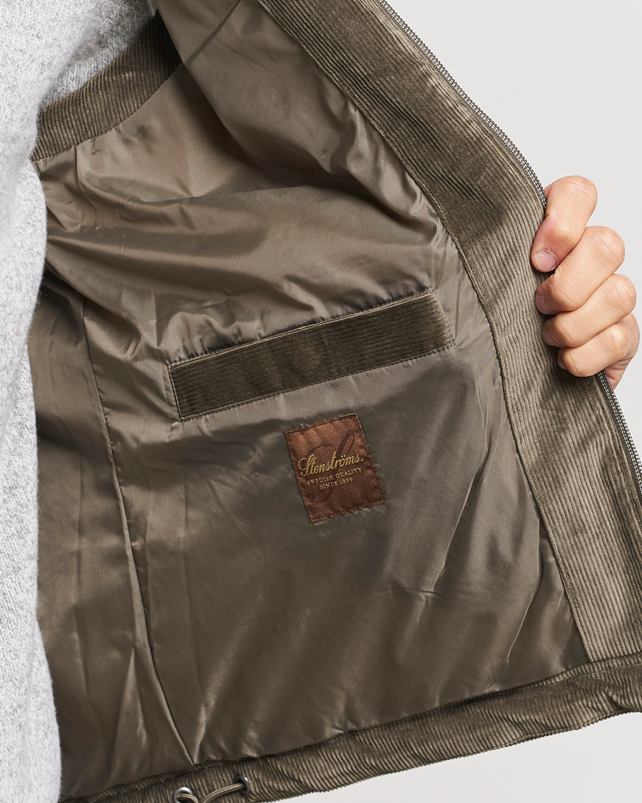 Herren | Jacken | Stenströms | Hooded Corduroy Vest Brown