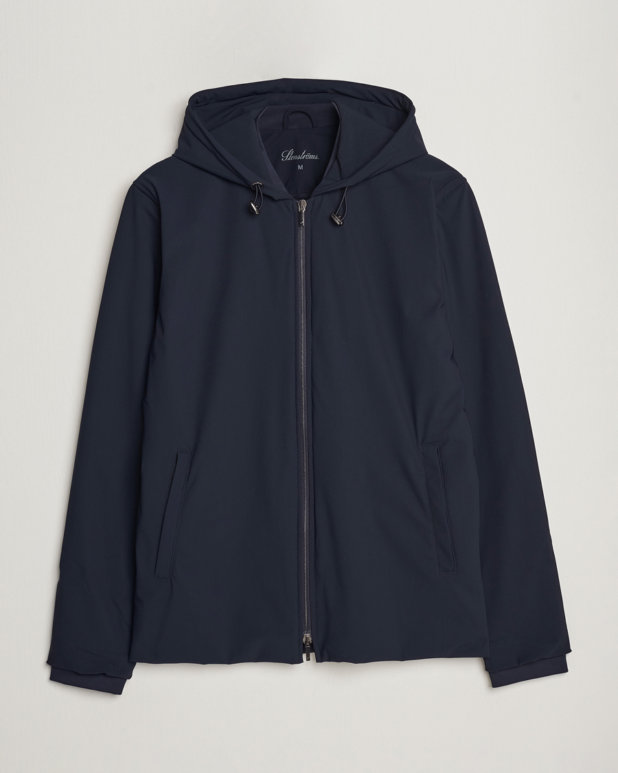Herren | Jacken | Stenströms | Active Jersey Leisure Hood Jacket Navy