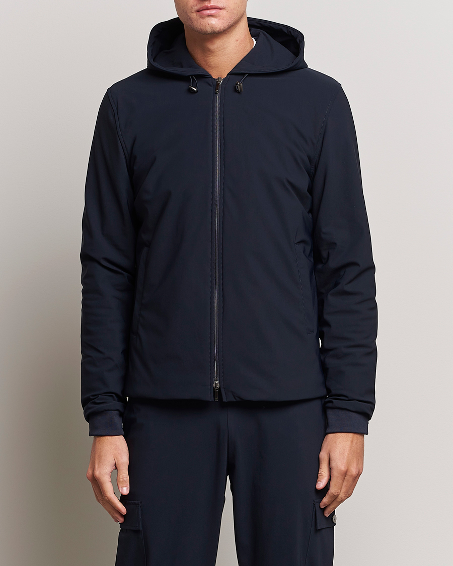 Herren | Jacken | Stenströms | Active Jersey Leisure Hood Jacket Navy