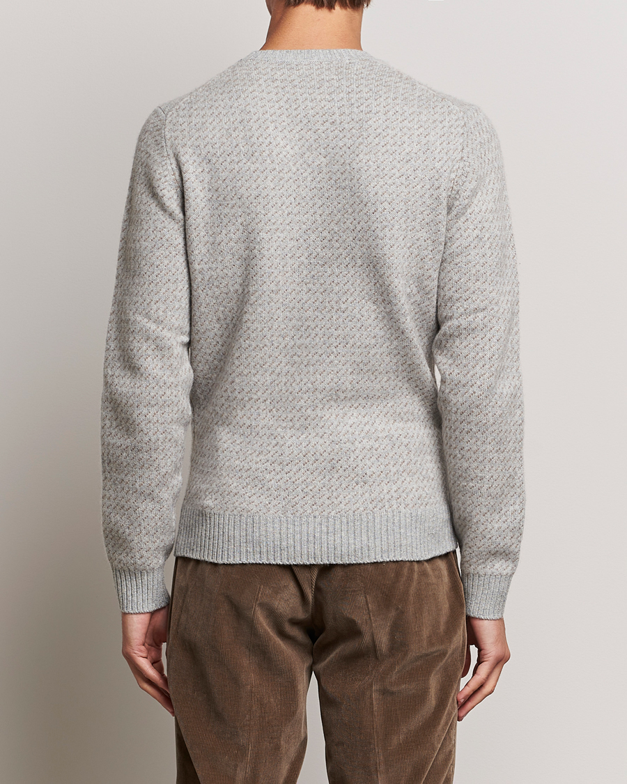 Herren | Pullover | Stenströms | Patterned Yak Merino Crewneck Grey