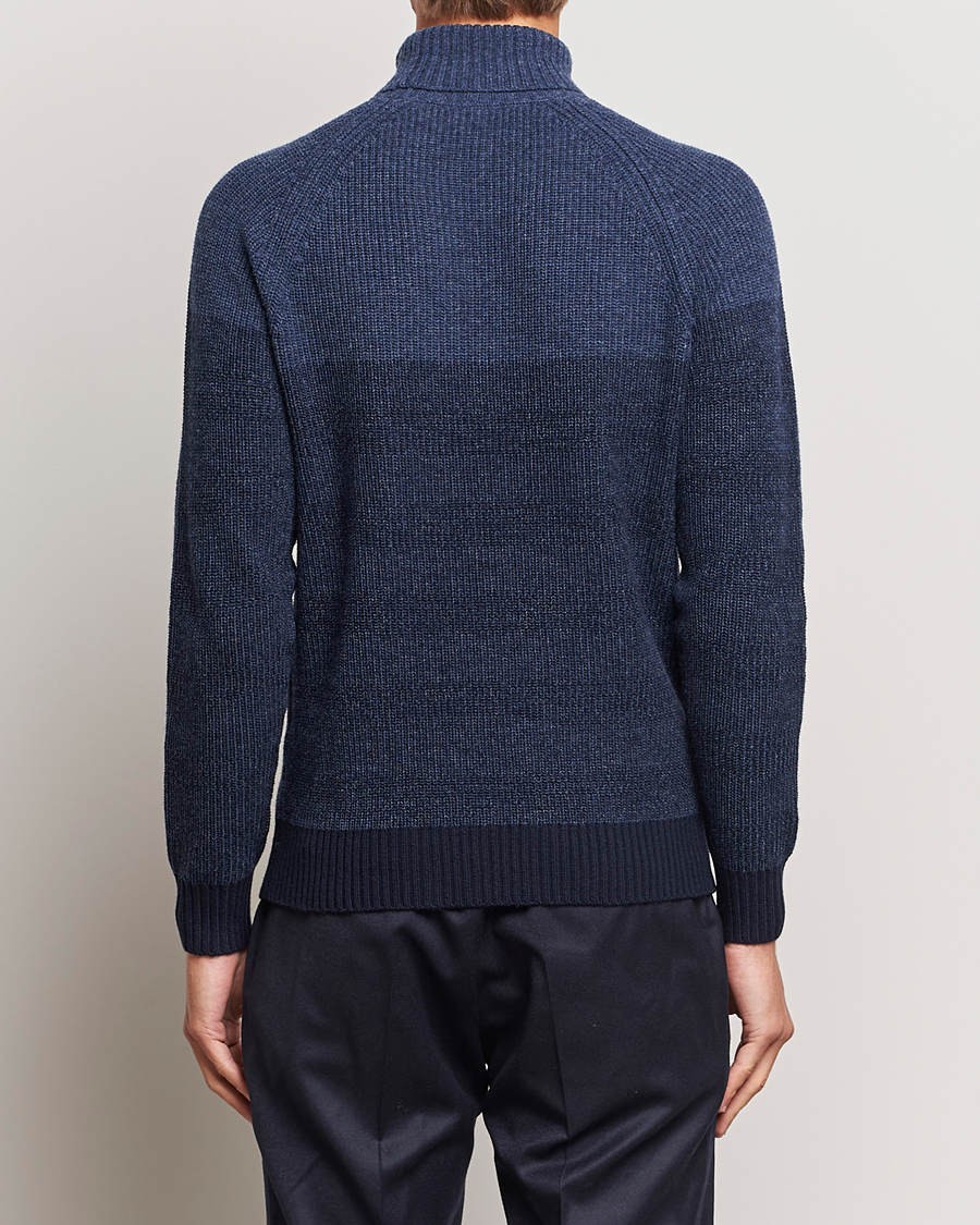 Herren | Pullover | Stenströms | Chunky Ombre Knit Rollneck Blue