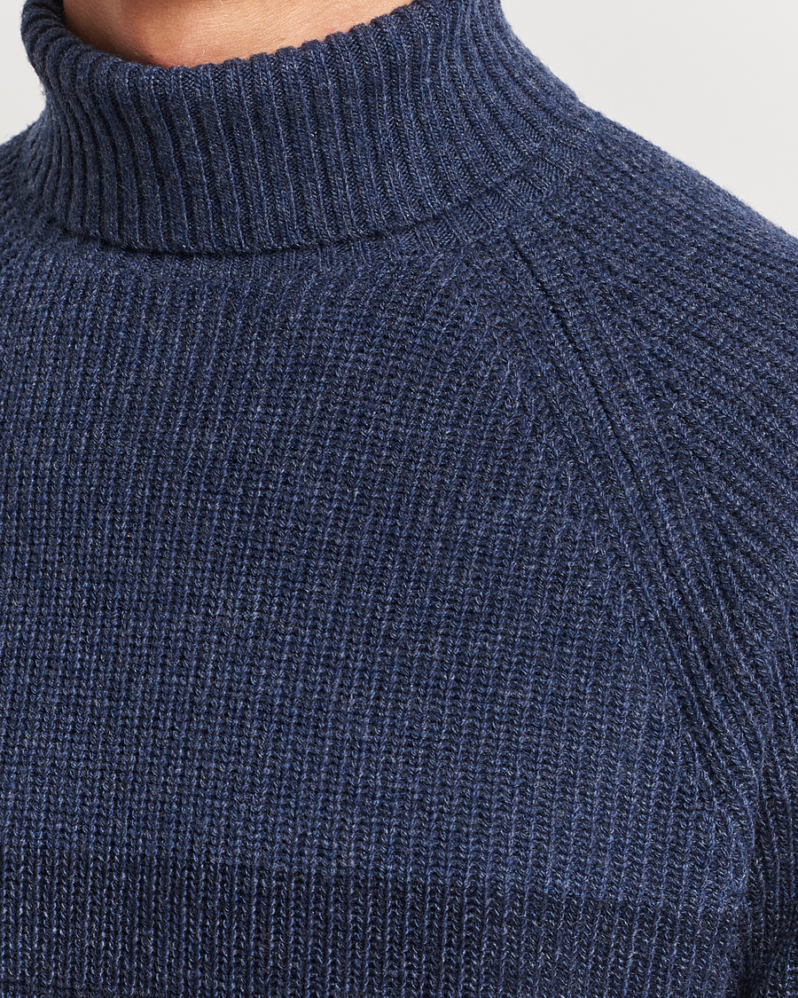 Herren | Pullover | Stenströms | Chunky Ombre Knit Rollneck Blue