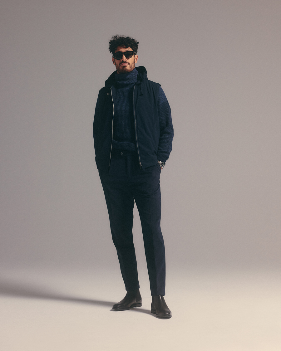 Herren | Pullover | Stenströms | Chunky Ombre Knit Rollneck Blue