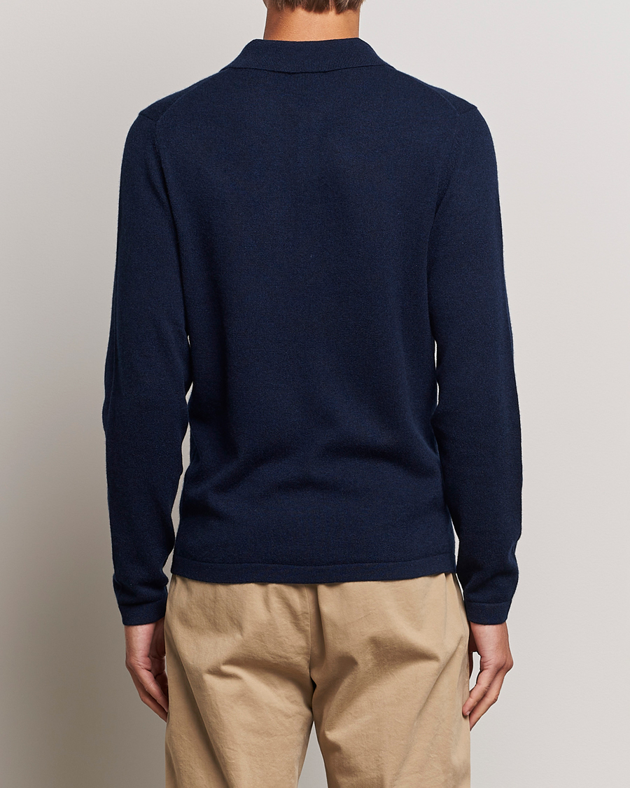Herren | Pullover | Stenströms | Cashmere Poloshirt Navy