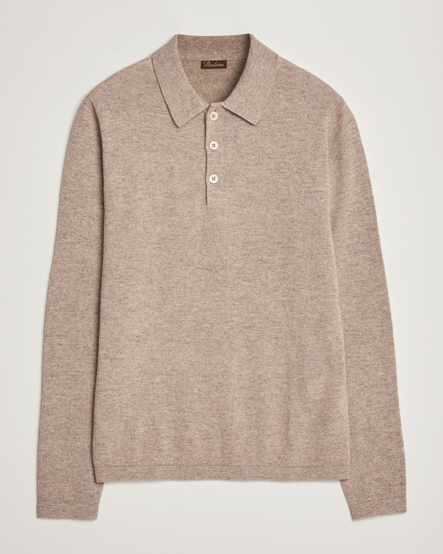 Herren | Pullover | Stenströms | Cashmere Poloshirt Beige