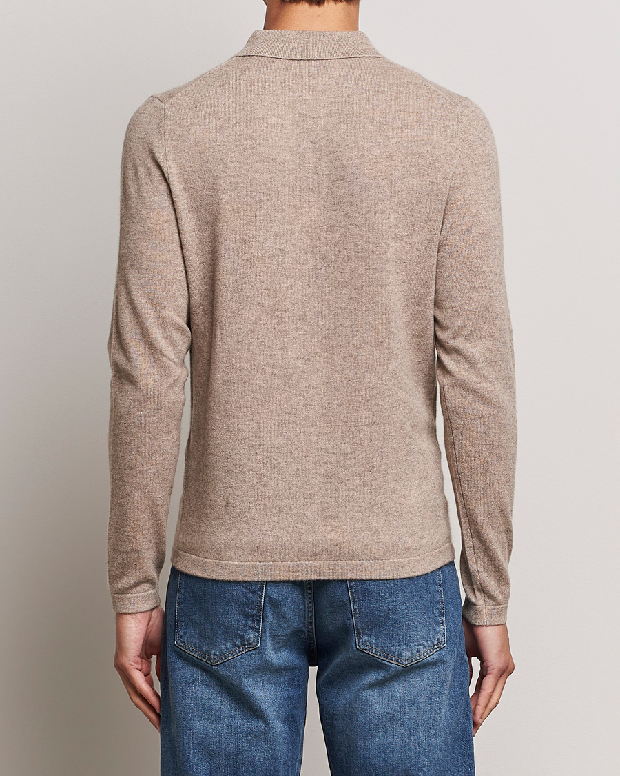 Herren | Pullover | Stenströms | Cashmere Poloshirt Beige
