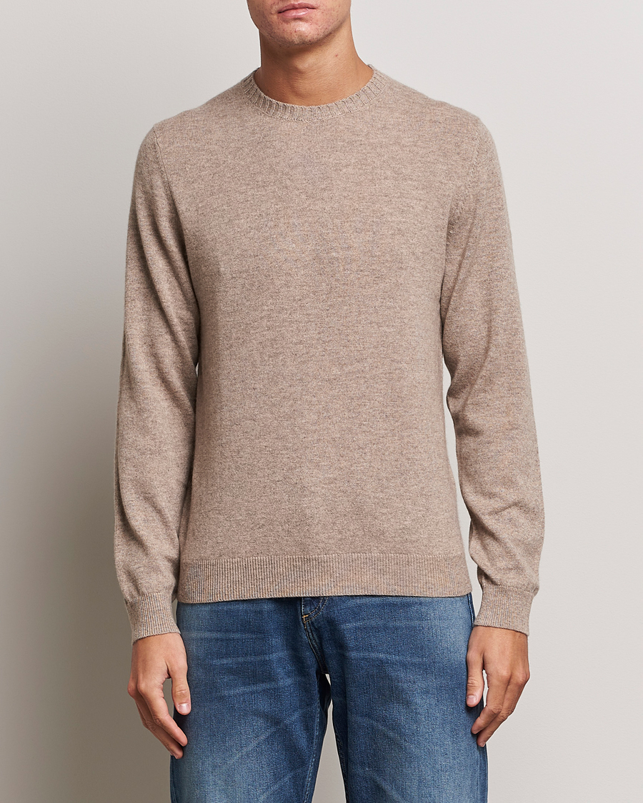 Herren | Pullover | Stenströms | Cashmere Crewneck Beige