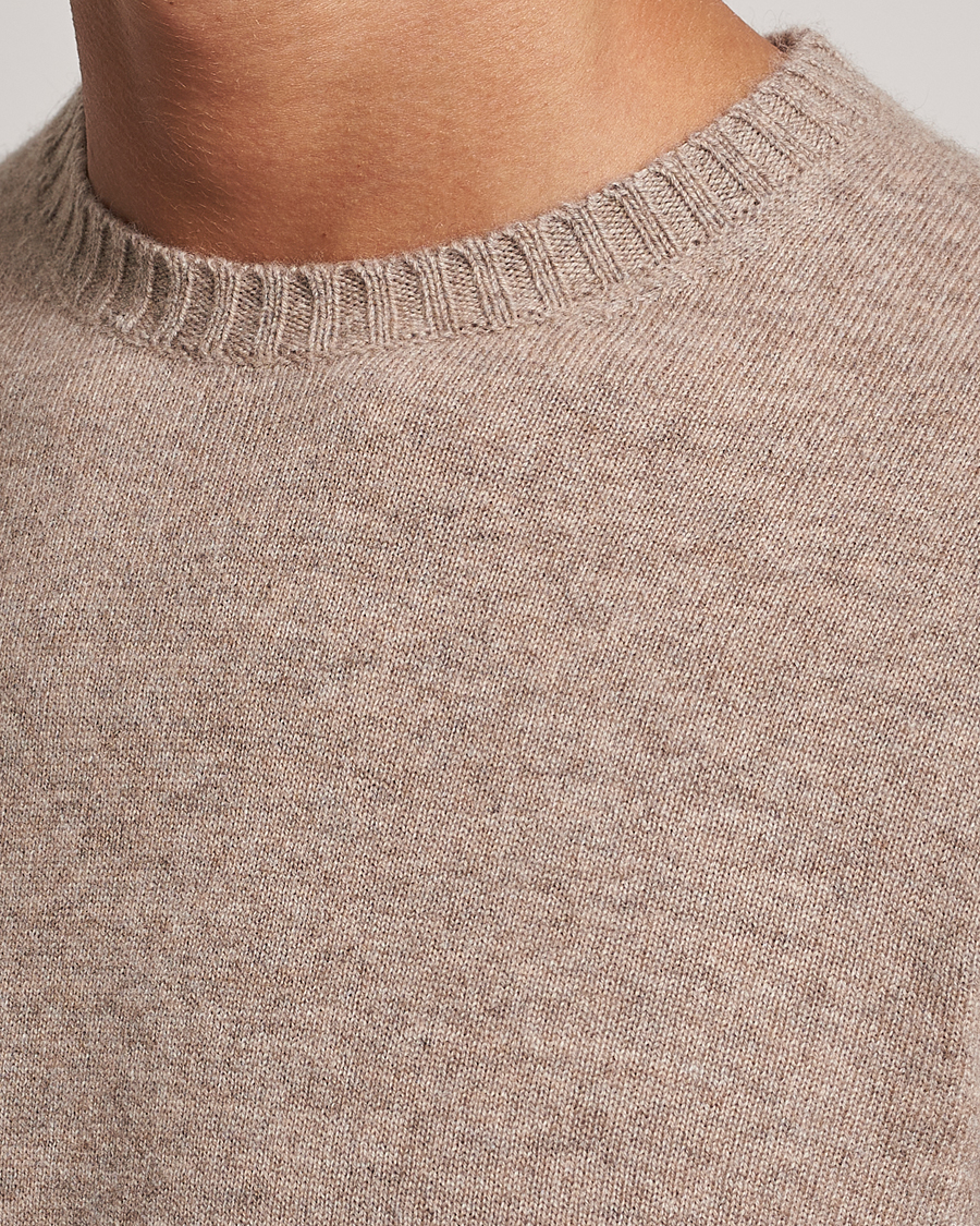 Herren | Pullover | Stenströms | Cashmere Crewneck Beige