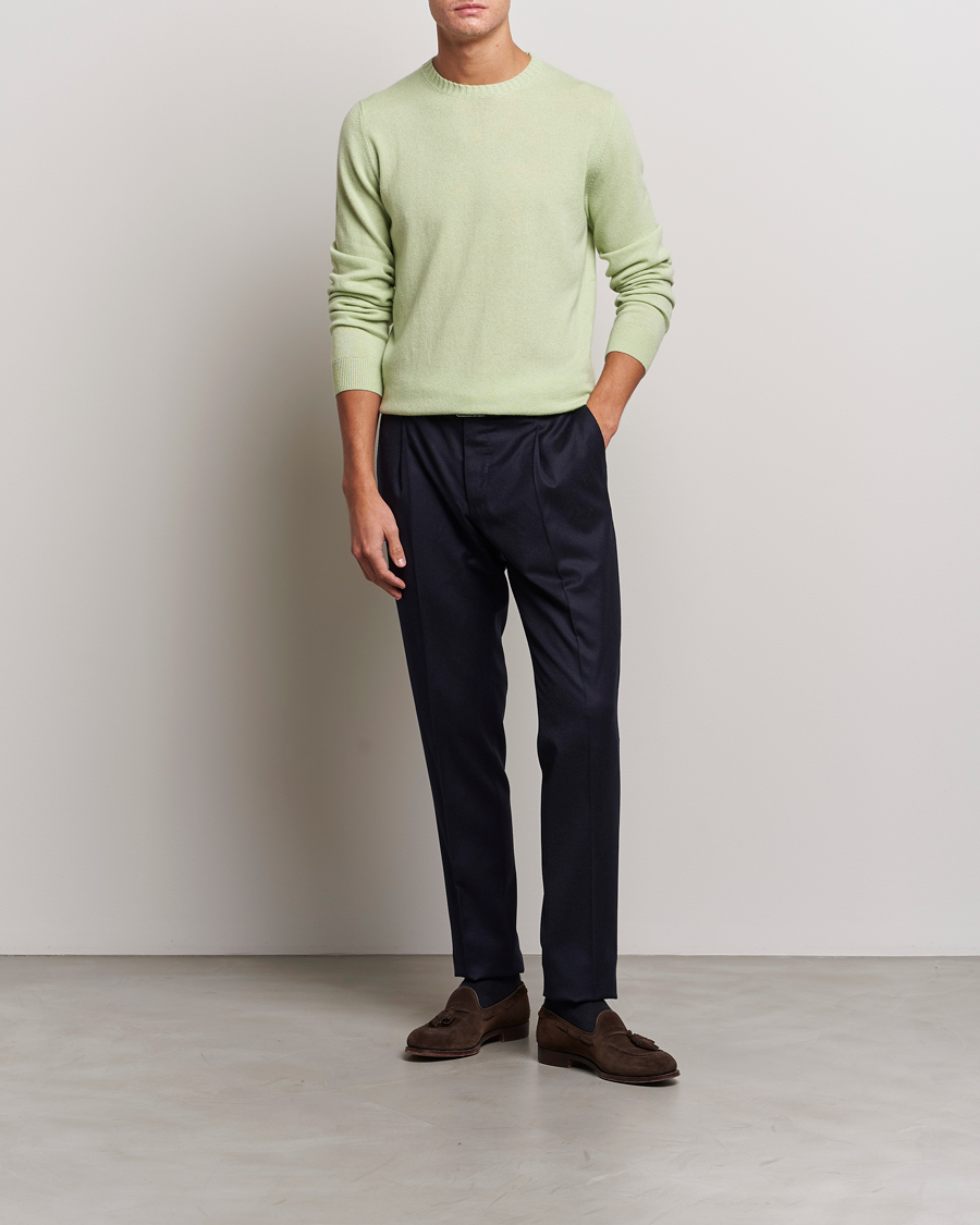 Herren | Pullover | Stenströms | Cashmere Crewneck Soft Green
