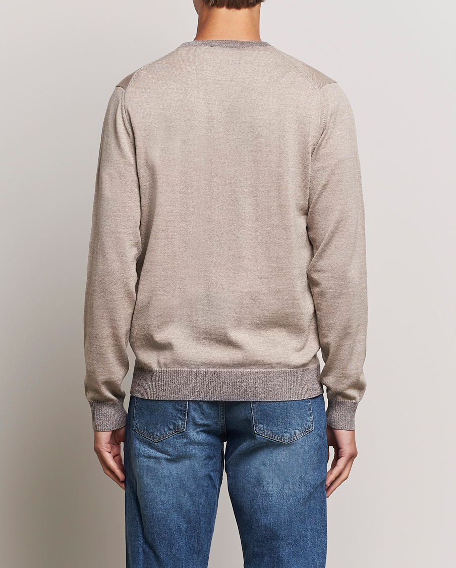 Herren | Pullover | Stenströms | Merino Wool Contrast Cardigan Beige