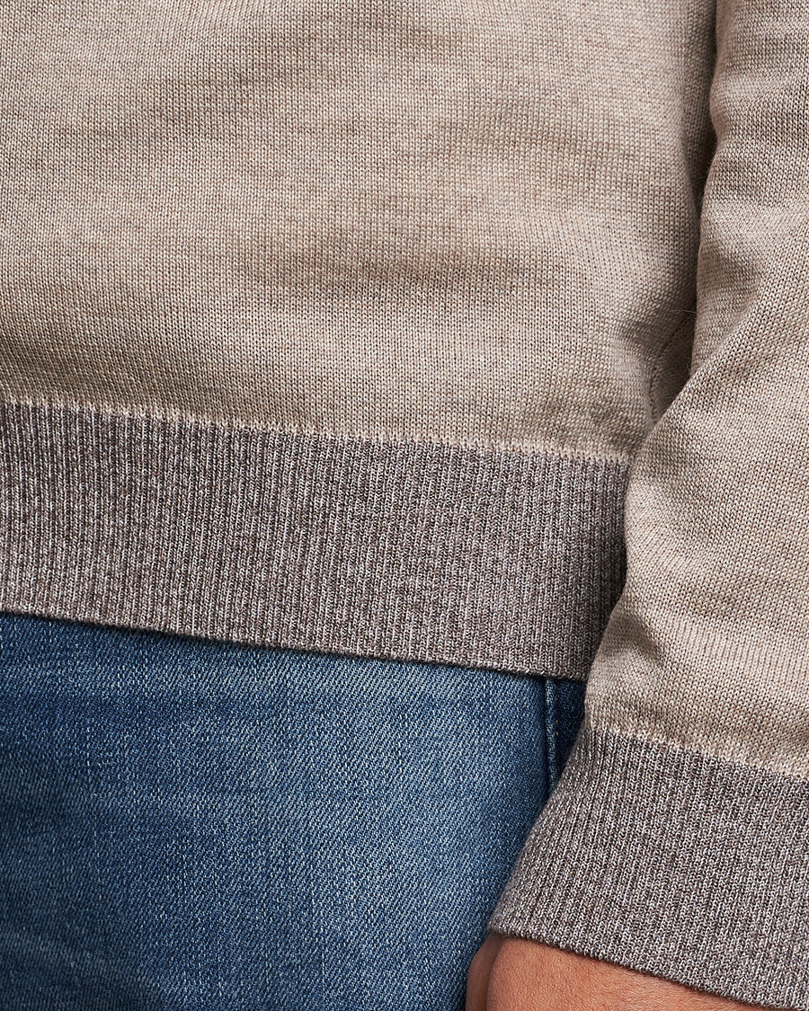 Herren | Pullover | Stenströms | Merino Wool Contrast Cardigan Beige