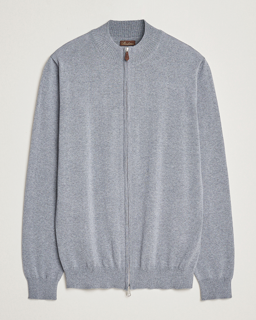 Herren | Pullover | Stenströms | Merino Full Zip Grey