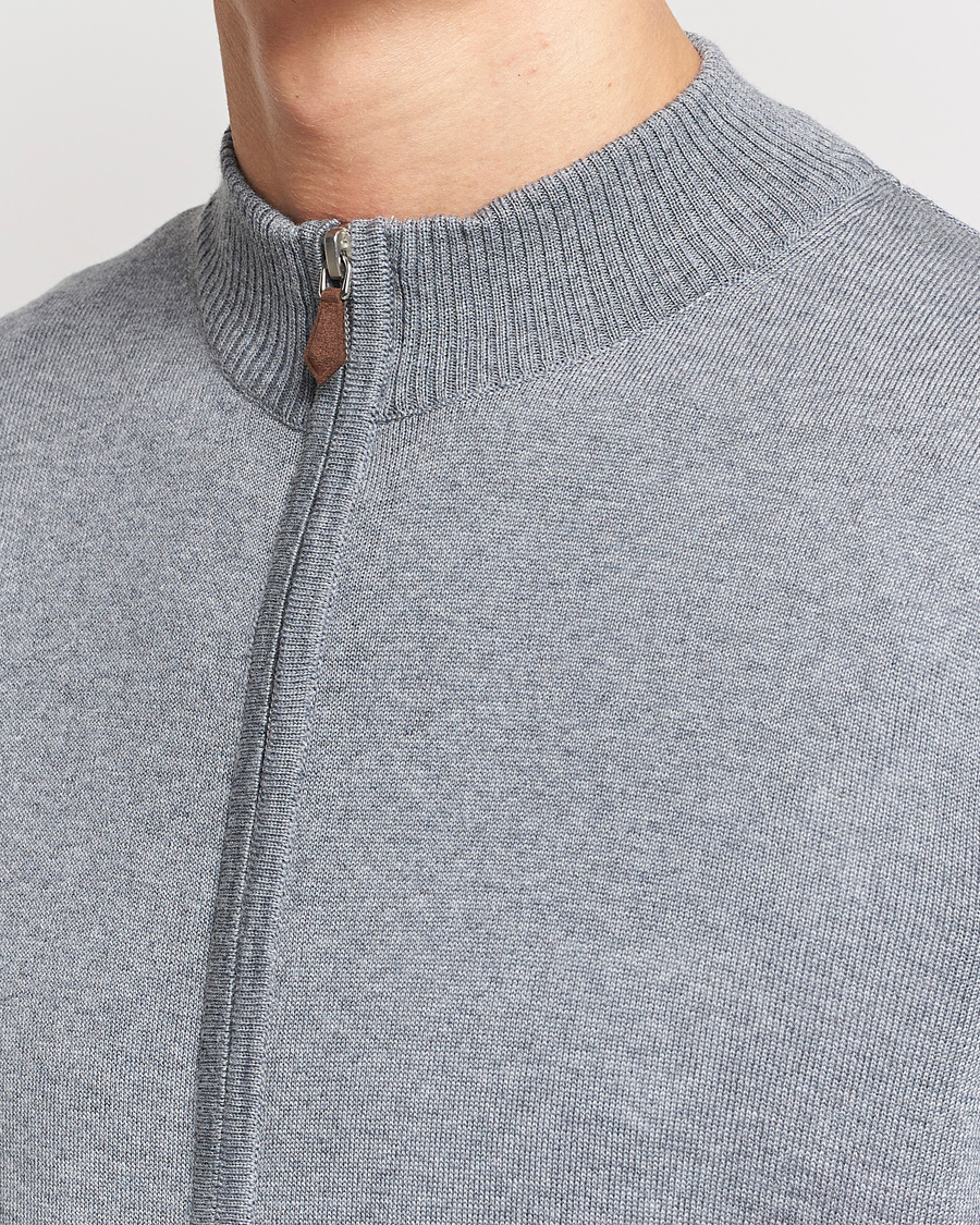 Herren | Pullover | Stenströms | Merino Full Zip Grey