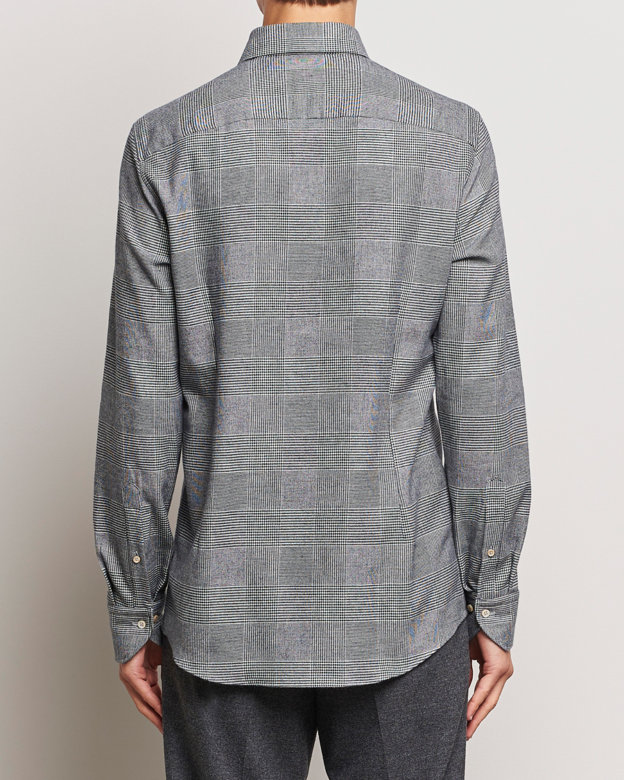 Herren | Hemden | Stenströms | Slimline Prince of Wales Check Flannel Shirt Grey