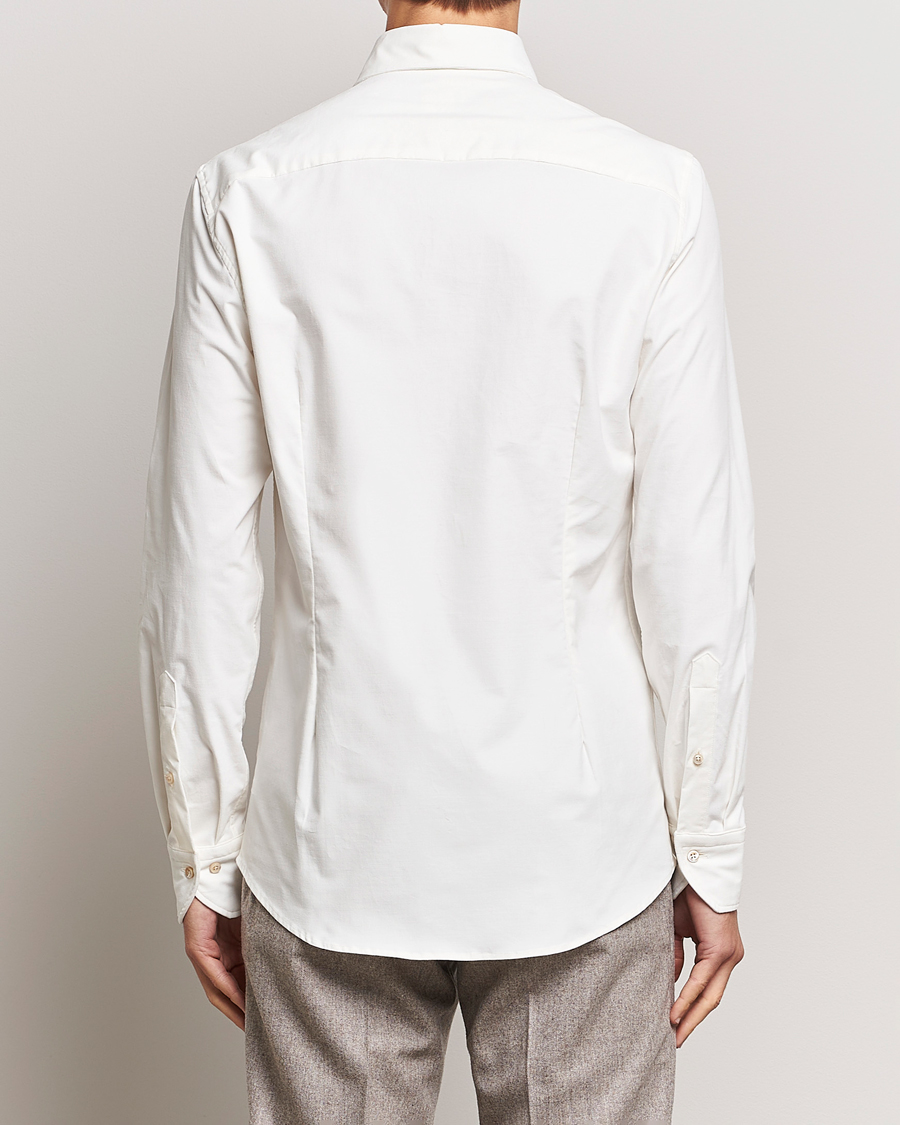 Herren | Hemden | Stenströms | Slimline Cut Away Corduroy Shirt White
