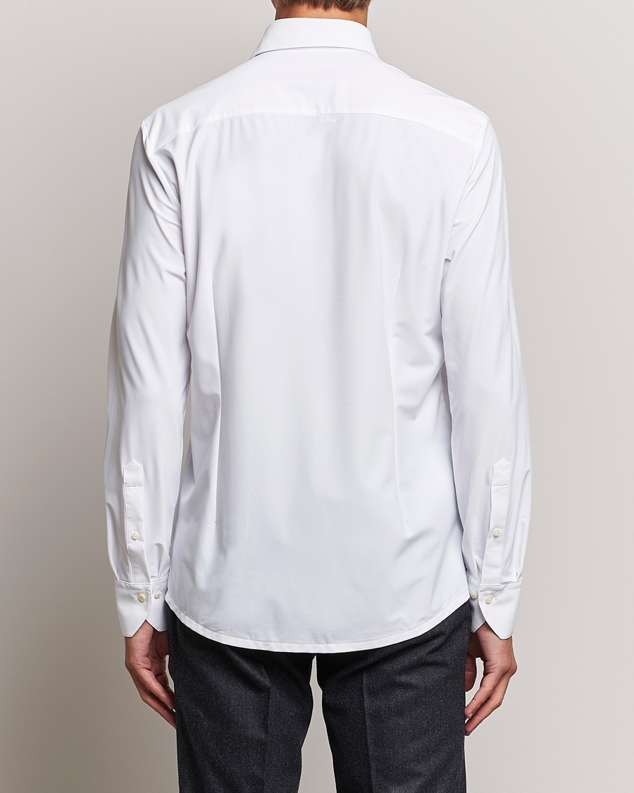 Herren | Hemden | Stenströms | Slimline Cut Away 4-Way Stretch Shirt White