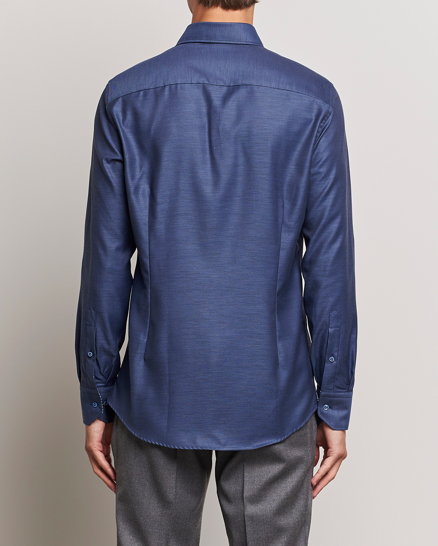 Herren | Hemden | Stenströms | Slimline Twill Contrast Cut Away Shirt Navy