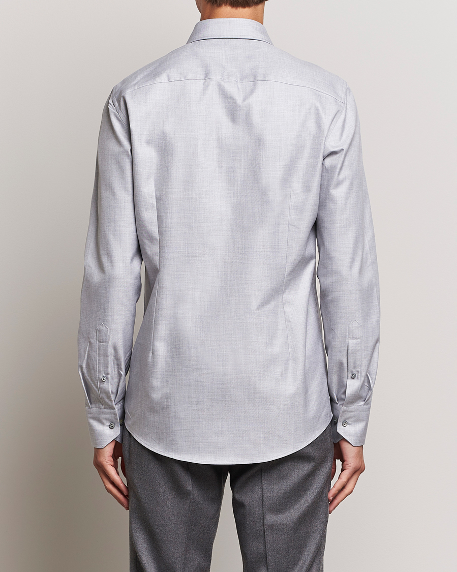Herren | Hemden | Stenströms | Slimline Two Fold Melange Cut Away Shirt Grey