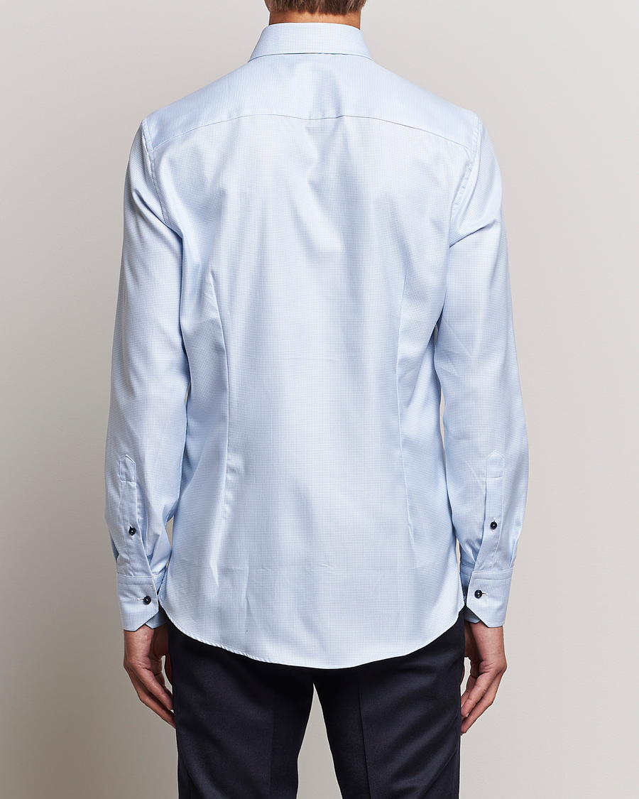 Herren | Hemden | Stenströms | Slimline Micro Structure Contrast Shirt Blue