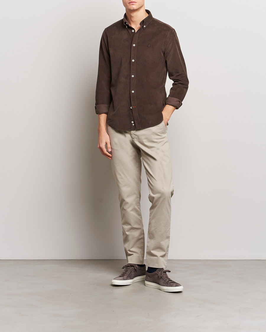 Herren | Hemden | Morris | Douglas Corduroy Shirt Brown