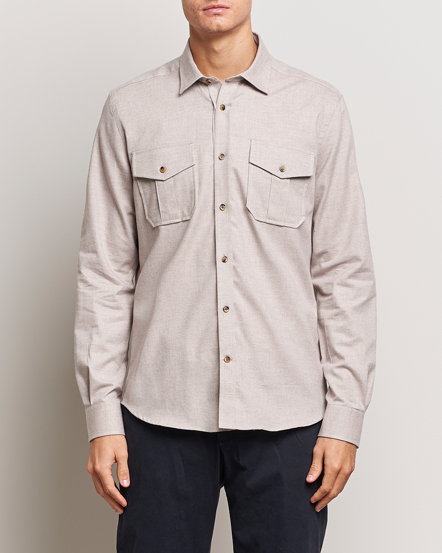 Herren | Flannellhemden | Morris | Weights Flanell Shirt Khaki