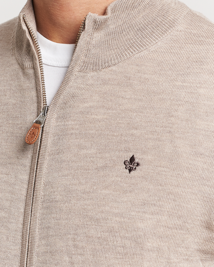 Herren | Pullover | Morris | Merino Zip Cardigan Khaki