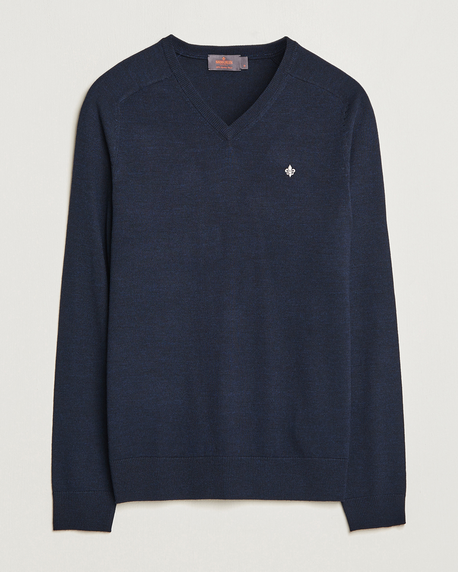 Herren | Pullover | Morris | Merino V-neck Navy