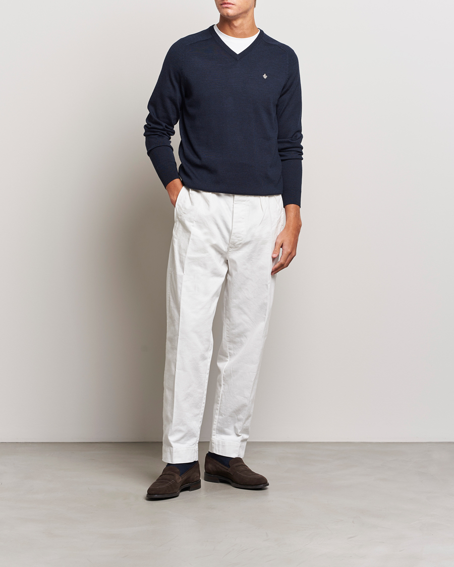Herren | Pullover | Morris | Merino V-neck Navy